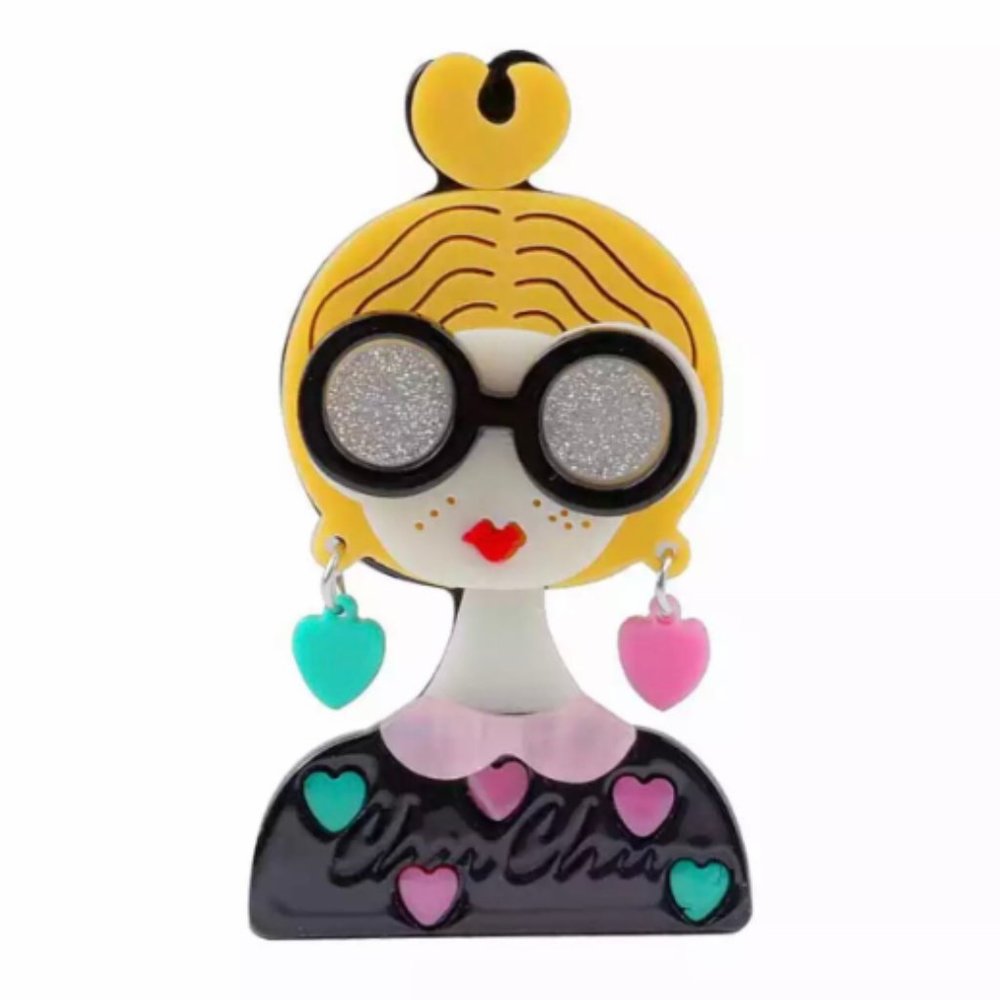 GEEKY CHIC STYLE-Quirky Artsy Chic Style- Preppy Retro Vintage Vibe Style Brooch